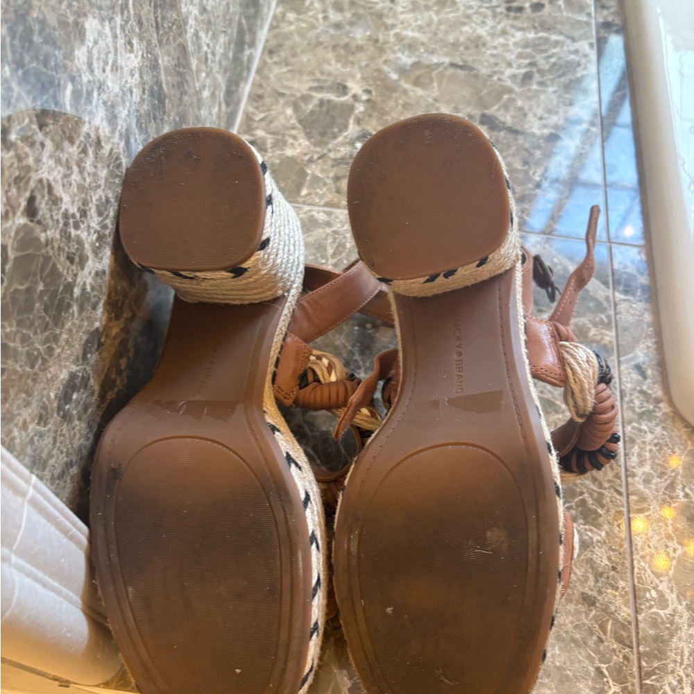 Lucky Brand Brown and Black Woven Sandals - Picture 5 of 7